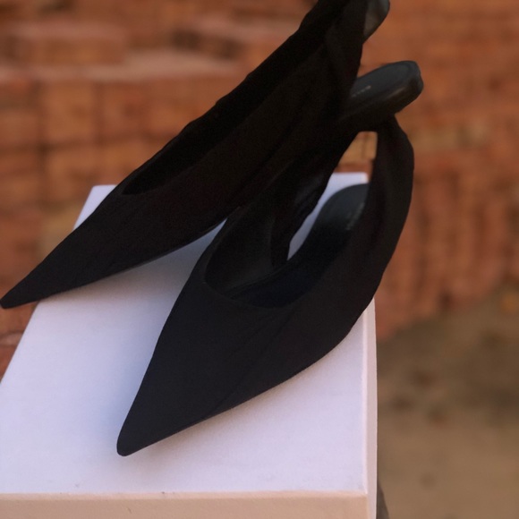 SOLD Balenciaga Knife Georgette Slingback Flats - Picture 4 of 6